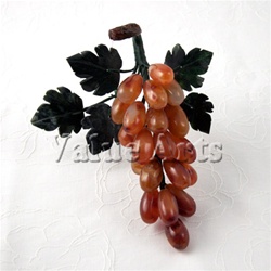 Nature Carnelian Grape with Green Jade Leaves