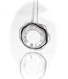 Rhodium Circle Pendant Necklace