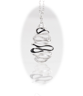 Rhodium Plating Snake Shape Pendant Necklace