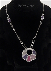 Rhodium Plating Disc  Pendant Necklace