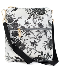 Silk Brocade Floral Crossbody Bag