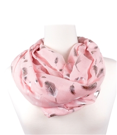 Metallic Silver Feather Scarf