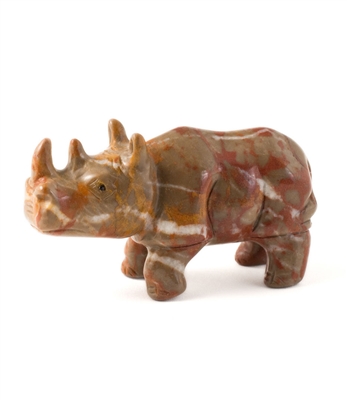 Brown Jasper Rhino Carving Figurine