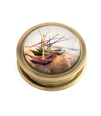 Fishing Boats On The Beach Folding Magnifier