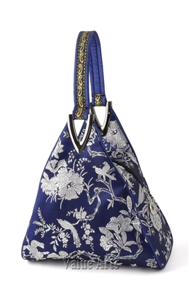Silk Brocade Floral and Bird Hand Bag