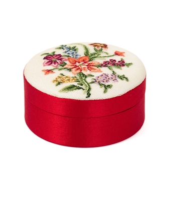 Petit Point Red Round Bouquet Box(Set of 3)