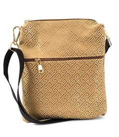 Silk Brocade Greek Key Crossbody Bag