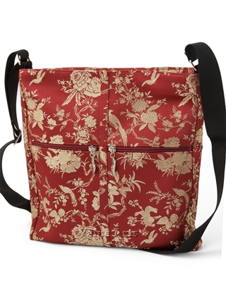 Silk Brocade Floral Large Crossbody Bag