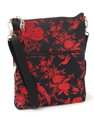 Silk Brocade Floral Crossbody Bag