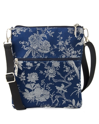 Silk Brocade Floral Crossbody Bag