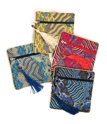 Oriental High End Silk Damask Pouch