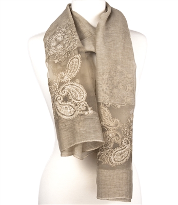 Vintage Inspired Silk Embroidered Shawl