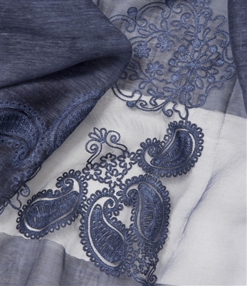 Vintage Inspired Silk Embroidered Shawl
