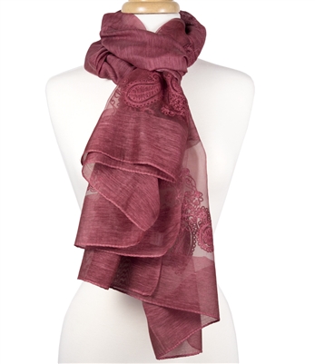 Vintage Inspired Silk Embroidered Shawl