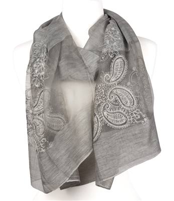 Vintage Inspired Silk Embroidered Shawl