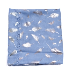 Silver Feather Scarf / Metallic