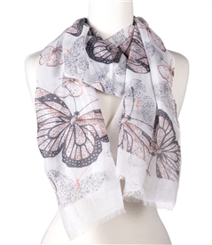 Butterfly Scarf in White