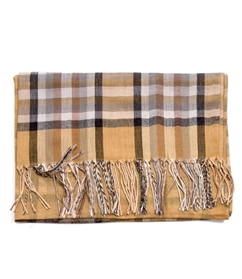 Plaid Scarf in Beige Color