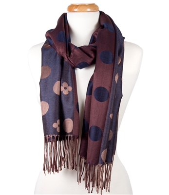 Polka Dot and Flower Wrap Scarf